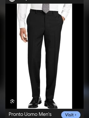 Pronto UOMO slacks dressy black size 44x30 dress dry clean great shape 🎩